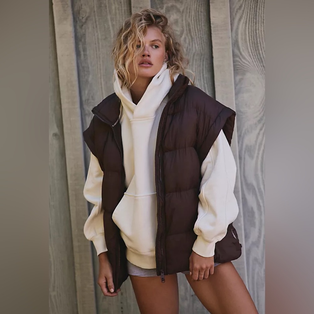 Free People Movement Puffer Vest Rust Brown